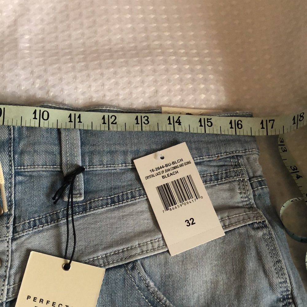 Jordache Vintage Crystal Lace Up Jeans - Picture 10 of 11